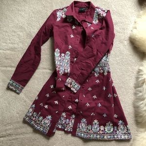 ASOS wine color cotton dress